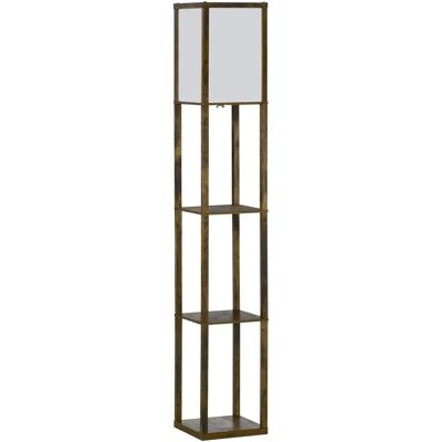 Lámpara de pie de madera Homcom con 3 estantes - Luz moderna para salón Lámpara de pie de madera Homcom con 3 estantes - Luz moderna para salón