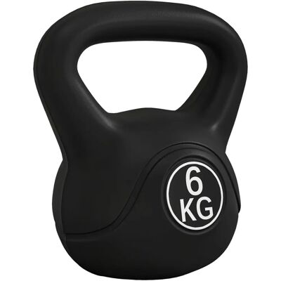 Kettlebell de PVC con Arena Negra 6kg HOMCOM Kettlebell de PVC con Arena Negra 6kg HOMCOM