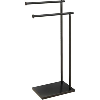 Homcom Toallero de pie negro de 2 barras en forma de L Homcom Toallero de pie negro de 2 barras en forma de L
