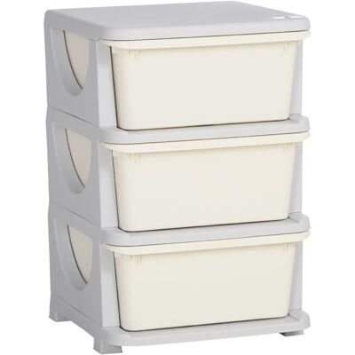Organizador de almacenamiento HOMCOM con 3 cajones - Torre segura de plástico para niños Organizador de almacenamiento HOMCOM con 3 cajones - Torre segura de plástico para niños