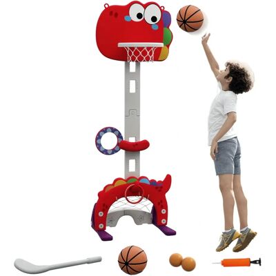 Conjunto de Basquete 5 em 1 Tema de Dinossauro - Jogo Interno Conjunto de Basquete 5 em 1 Tema de Dinossauro - Jogo Interno