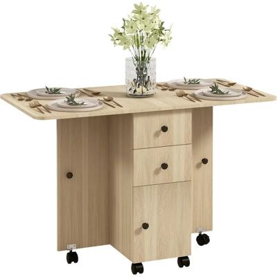 Table Pliante HOMCOM avec Roues - 4-6 Personnes - Publicité Table Pliante HOMCOM avec Roues - 4-6 Personnes - Publicité