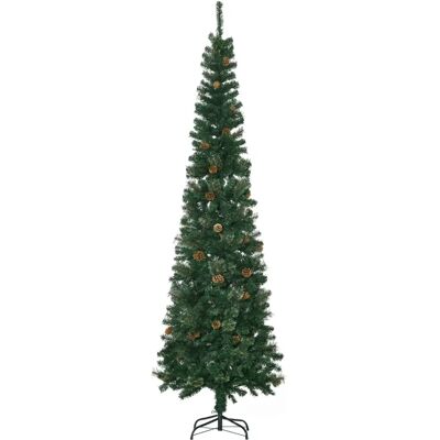 Árbol de Navidad Artificial HOMCOM 225cm - 706 Ramas, Aspecto Nevado, 56 Piñas Árbol de Navidad Artificial HOMCOM 225cm - 706 Ramas, Aspecto Nevado, 56 Piñas