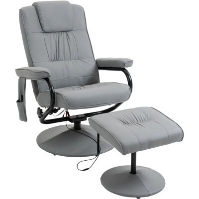 Sillón de Masaje Eléctrico HOMCOM con Reposapiés - Reclinable 145° - Gris Sillón de Masaje Eléctrico HOMCOM con Reposapiés - Reclinable 145° - Gris
