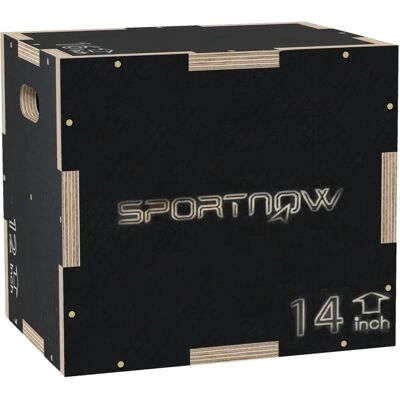 Caja pliométrica de madera de haya SPORTNOW - Altura ajustable - Soporta 120kg Caja pliométrica de madera de haya SPORTNOW - Altura ajustable - Soporta 120kg