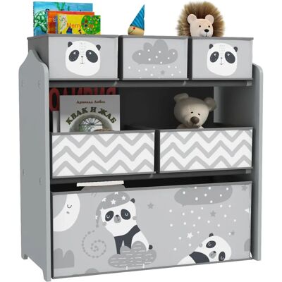 ZONEKIZ Estantería de Juguetes - 6 Cestas, Gris, 63x30x66cm - Almacenamiento de juguetes ZONEKIZ Estantería de Juguetes - 6 Cestas, Gris, 63x30x66cm - Almacenamiento de juguetes