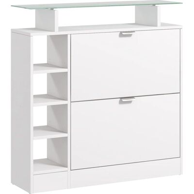 Zapatero Blanco HOMCOM con estantes ajustables - Almacenamiento para 12 pares Zapatero Blanco HOMCOM con estantes ajustables - Almacenamiento para 12 pares