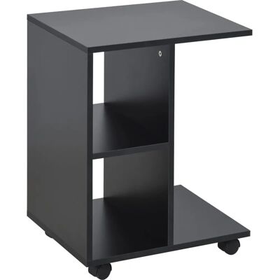 Mesa Auxiliar Moderna en Forma de C de HOMCOM - Negro Mesa Auxiliar Moderna en Forma de C de HOMCOM - Negro