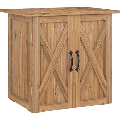 Caseta de Jardín de Madera Outsunny con 2 Puertas Magnéticas - Almacenamiento Exterior Caseta de Jardín de Madera Outsunny con 2 Puertas Magnéticas - Almacenamiento Exterior
