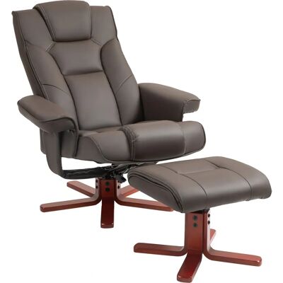 HOMCOM - PU Leather Recliner - Marrón - 135° inclinación - Recliner HOMCOM - PU Leather Recliner - Marrón - 135° inclinación - Recliner