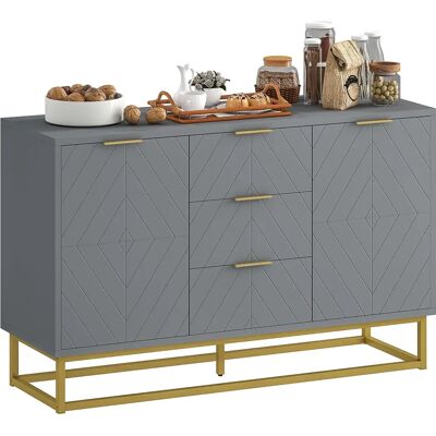 HOMCOM Buffet Moderne avec 3 Tiroirs, 2 Armoires - 120x40x76 cm - Publicité HOMCOM Buffet Moderne avec 3 Tiroirs, 2 Armoires - 120x40x76 cm - Publicité