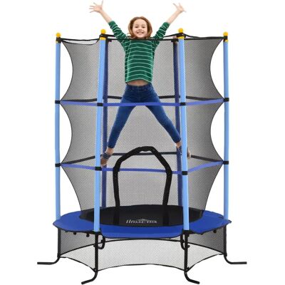 HOMCOM Trampolim infantil azul com rede de segurança - Trampolín HOMCOM Trampolim infantil azul com rede de segurança - Trampolín