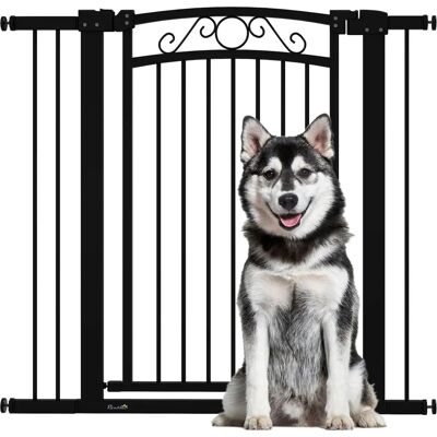Pawhut - Puerta ajustable para perros - Negro - Barrera para mascotas Pawhut - Puerta ajustable para perros - Negro - Barrera para mascotas
