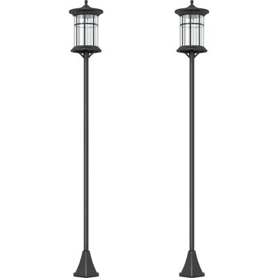 Outsunny - 2 Solar Outdoor Lights - Negro - Acero inoxidable - Luces Solares Exteriores Outsunny - 2 Solar Outdoor Lights - Negro - Acero inoxidable - Luces Solares Exteriores