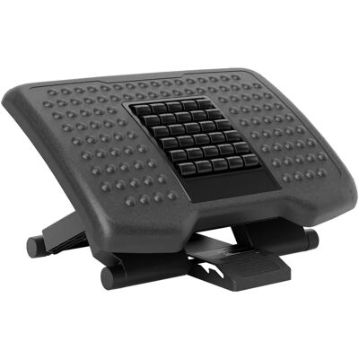 HOMCOM - Reposapiés con Altura y Ángulo Ajustable - Negro - Altura 11/13.5/17 cm - -30° a +30° - Reposapiés HOMCOM - Reposapiés con Altura y Ángulo Ajustable - Negro - Altura 11/13.5/17 cm - -30° a +30° - Reposapiés