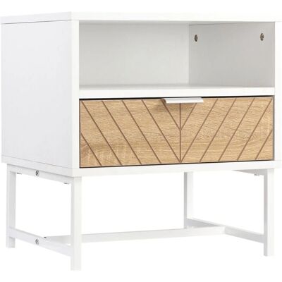 Mesita de noche moderna HOMCOM con cajón y estante abierto Mesita de noche moderna HOMCOM con cajón y estante abierto