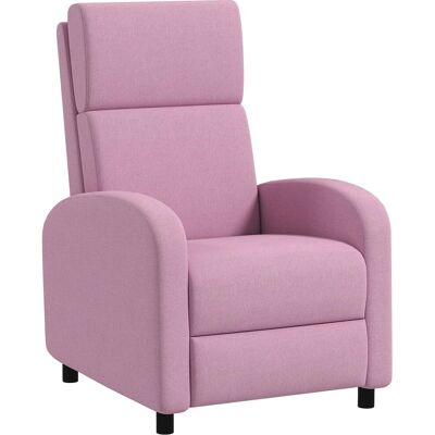 Sillón relax rosa Homcom con reposapiés - Sofá reclinable Sillón relax rosa Homcom con reposapiés - Sofá reclinable