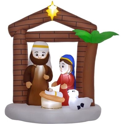 Cena de Natal inflável Outsunny com luzes LED - Decoração de Natal Cena de Natal inflável Outsunny com luzes LED - Decoração de Natal