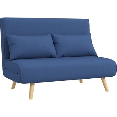 HOMCOM - 2-Seater Sofa Bed - 120x75x85 - Azul Oscuro - Sofa Bed HOMCOM - 2-Seater Sofa Bed - 120x75x85 - Azul Oscuro - Sofa Bed