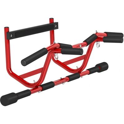 SPORTNOW Barra de elevações vermelha de aço e EVA 96x45x27cm SPORTNOW Barra de elevações vermelha de aço e EVA 96x45x27cm