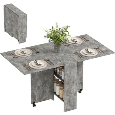HOMCOM Mesa Plegable con Ruedas HOMCOM Mesa Plegable con Ruedas