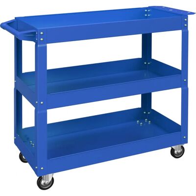 DURHAND - 3-Shelf Steel Cart - Azul - 150 kg - Carro de herramientas DURHAND - 3-Shelf Steel Cart - Azul - 150 kg - Carro de herramientas