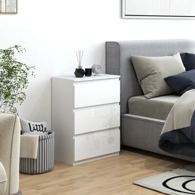 HOMCOM - 3-Drawer Dresser - Blanco - Chest of drawers HOMCOM - 3-Drawer Dresser - Blanco - Chest of drawers
