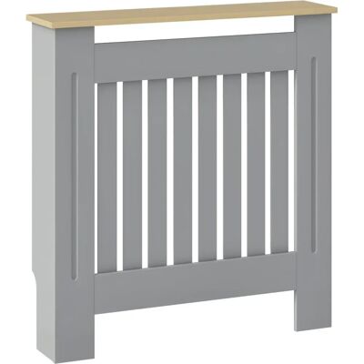Cubierta de radiador Homcom gris y madera - 78x19x83 cm Cubierta de radiador Homcom gris y madera - 78x19x83 cm
