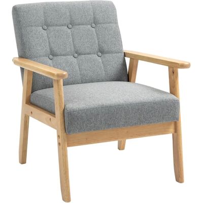 HOMCOM Sillón tapizado en lino - Carga 130kg HOMCOM Sillón tapizado en lino - Carga 130kg