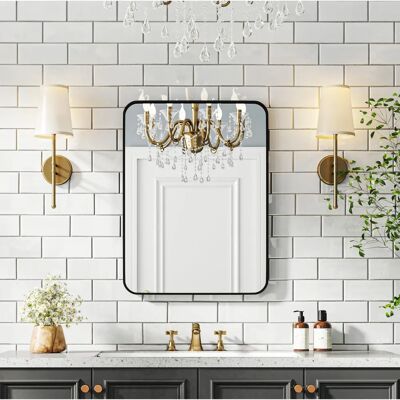 Espelho de banheiro Homcom 60x80cm Moldura de metal - Banheiro ou Sala de estar Espelho de banheiro Homcom 60x80cm Moldura de metal - Banheiro ou Sala de estar
