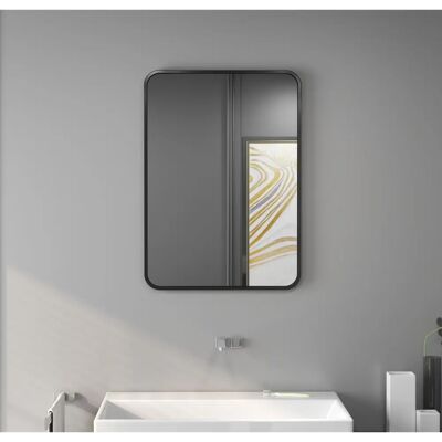 Espelho de banheiro Homcom 50x70cm Retangular Preto Espelho de banheiro Homcom 50x70cm Retangular Preto