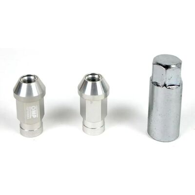 Écrous OMP - 40mm M12 x 1,25 - Argent Écrous OMP - 40mm M12 x 1,25 - Argent