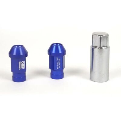 Jeu d'écrous OMP 7075 Bleu - M14 x 1,25 - Unisexe Adultes Jeu d'écrous OMP 7075 Bleu - M14 x 1,25 - Unisexe Adultes
