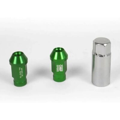 Ensemble d'écrous OMP 7075 Vert - M14 x 1.25, 20 pcs Ensemble d'écrous OMP 7075 Vert - M14 x 1.25, 20 pcs
