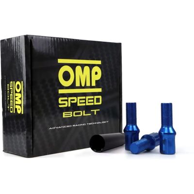 Ensemble d'écrous bleus OMP 27 mm - M14 x 1,25 - Acier inoxydable Ensemble d'écrous bleus OMP 27 mm - M14 x 1,25 - Acier inoxydable