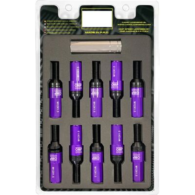 Kit de visserie OMP - 28mm Violet M12 x 1.50 - Kit pour véhicules Kit de visserie OMP - 28mm Violet M12 x 1.50 - Kit pour véhicules