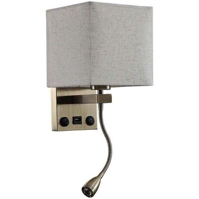 Fabrilamp - Wandleuchte mit USB, 3W, Beige, Modell Stephen Fabrilamp - Wandleuchte mit USB, 3W, Beige, Modell Stephen