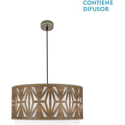 Fabrilamp Katerina Pendelleuchte - Dunkles Holz - E27, 3 Lampen - Modernes Design - 60x60cm Fabrilamp Katerina Pendelleuchte - Dunkles Holz - E27, 3 Lampen - Modernes Design - 60x60cm