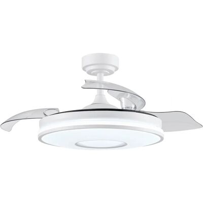 Ventilateur de plafond Dani 108D avec lumière LED - Moderne, Blanc, 6 Vitesses Ventilateur de plafond Dani 108D avec lumière LED - Moderne, Blanc, 6 Vitesses
