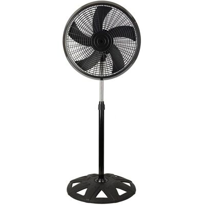 Ventilateur sur pied oscillant noir - 65W, 3 vitesses, 5 pales - Publicité Ventilateur sur pied oscillant noir - 65W, 3 vitesses, 5 pales - Publicité