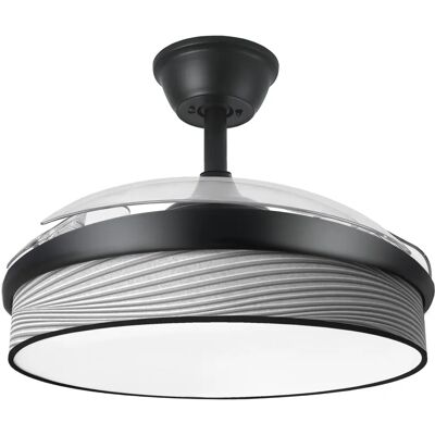 Ventilateur de plafond Fabrilamp DC Moda - Noir/Gris, 3 pales, 7200lm, 6 vitesses Ventilateur de plafond Fabrilamp DC Moda - Noir/Gris, 3 pales, 7200lm, 6 vitesses