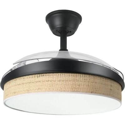 Fabrilamp Mode Noir - Ventilateur de plafond avec lumières et télécommande Fabrilamp Mode Noir - Ventilateur de plafond avec lumières et télécommande