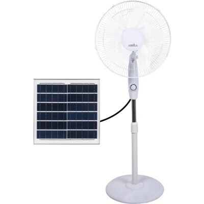 Ventilateur sur Pied Solaire Fabrilamp 20W Blanc 5 Pale 3 Vitesses - Ventilateur Ventilateur sur Pied Solaire Fabrilamp 20W Blanc 5 Pale 3 Vitesses - Ventilateur