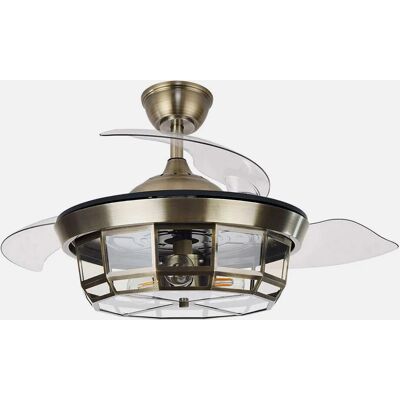 Fabrilamp Tornado Mini Tan - Ventilatore a soffitto con pale retrattili Fabrilamp Tornado Mini Tan - Ventilatore a soffitto con pale retrattili