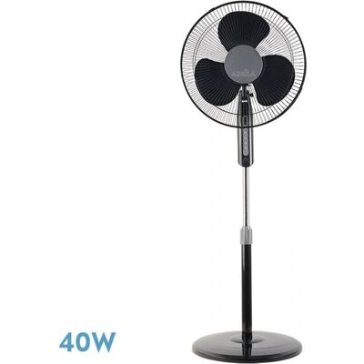 Fabrilamp - ESTESIO - Noir - 40W - Pedestal fan - Publicité Fabrilamp - ESTESIO - Noir - 40W - Pedestal fan - Publicité
