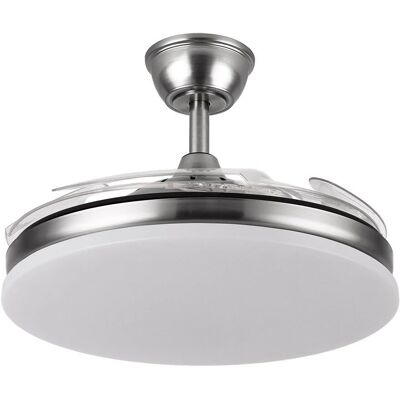 Ventilateur de plafond Trident Mini Fabrilamp - Réglable, Télécommande, Blanc - Publicité Ventilateur de plafond Trident Mini Fabrilamp - Réglable, Télécommande, Blanc - Publicité