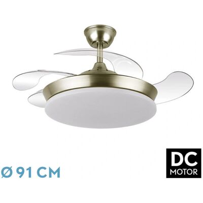 Ventilador de Techo Tridente Mini Cuero - DC, 59W, 6980lm Ventilador de Techo Tridente Mini Cuero - DC, 59W, 6980lm