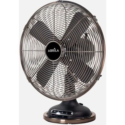 Ventilateur de table Fabrilamp Capitolio noir/cuoivre - 37W, 3 vitesses, oscillant & fixe - Publicité Ventilateur de table Fabrilamp Capitolio noir/cuoivre - 37W, 3 vitesses, oscillant & fixe - Publicité