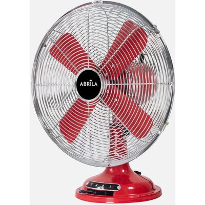 Ventilateur domestique Fabrilamp 238771007 - Oscillant, Fixe, Métal, Rouge et Chrome Ventilateur domestique Fabrilamp 238771007 - Oscillant, Fixe, Métal, Rouge et Chrome