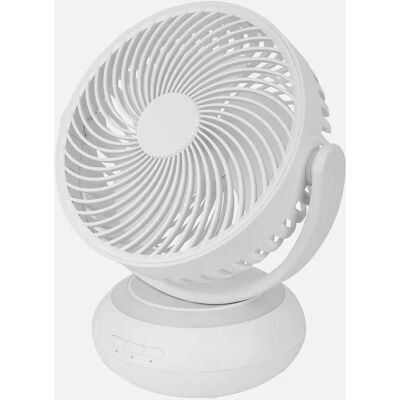 Ventilateur domestique portable blanc Fabrilamp avec lampe de nuit LED - Publicité Ventilateur domestique portable blanc Fabrilamp avec lampe de nuit LED - Publicité